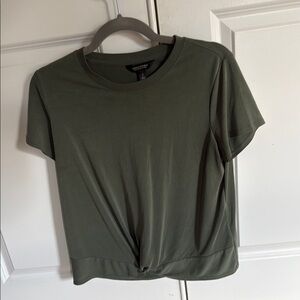 Banana Republic Green Crop Tie Front T-Shirt